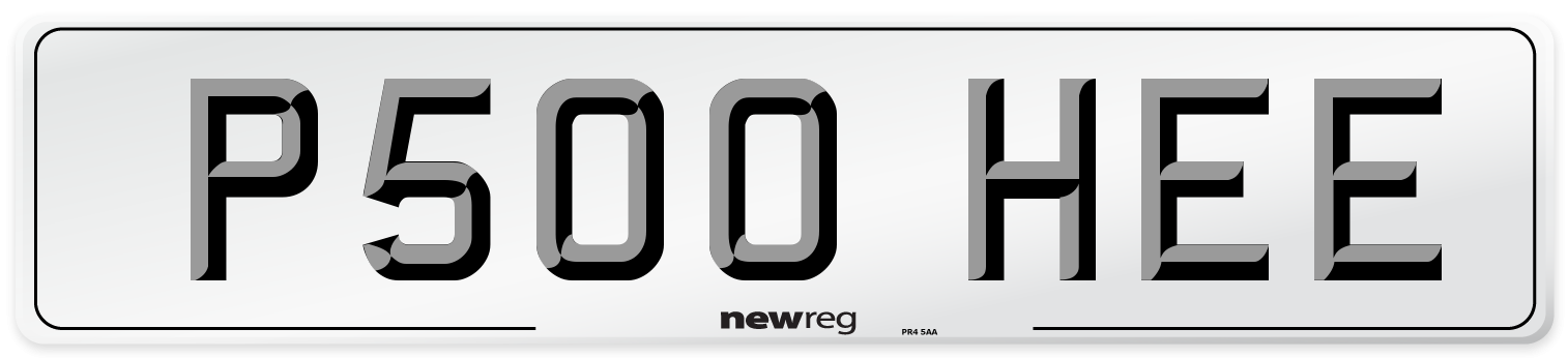 P500 HEE Number Plate from New Reg
